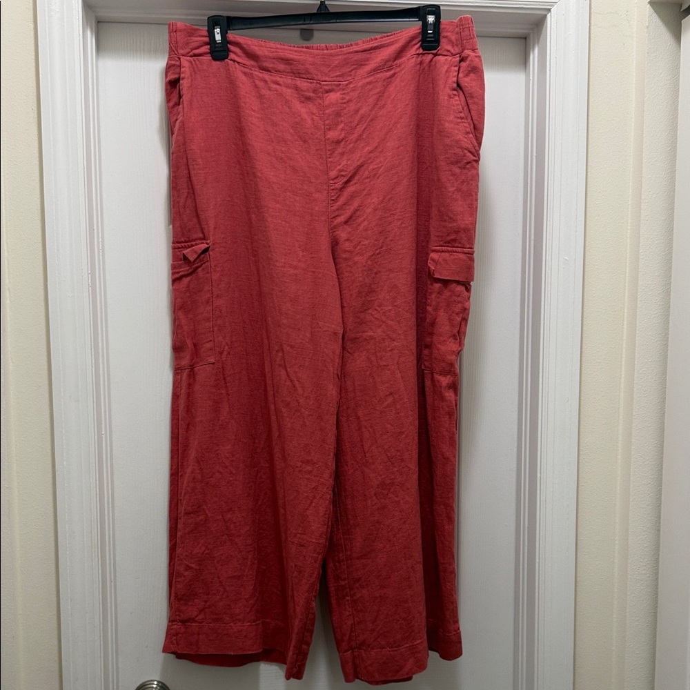Jessica Simpson Wide Leg Cargo Pants in Dusty Rose